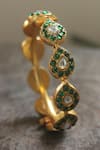 Shop Riana Jewellery Green Kundan Teardrop Embellished Bangle at Aza Fashions Shop_Riana Jewellery_Green Kundan Teardrop Embellished Bangle _at_Aza_Fashions