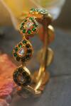 Buy Riana Jewellery Green Kundan Teardrop Embellished Bangle Buy_Riana Jewellery_Green Kundan Teardrop Embellished Bangle