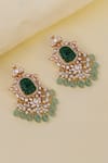 Buy Riana Jewellery Green Stones Emerald Moissanite Earrings at Aza Fashions Buy_Riana Jewellery_Green Stones Emerald Moissanite Earrings _at_Aza_Fashions