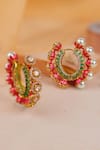 Buy_Riana Jewellery_Pink Stones, Pearls Baali Earrings With Jadtar _at_Aza_Fashions