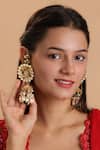 Buy_Riana Jewellery_Green Floral Carved Jadtar Stone Jhumkas _at_Aza_Fashions