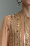 Shop_Nakul Sen_Peach Chiffon Embroidered Sequin Round Kurta Palazzo Set _Online_at_Aza_Fashions