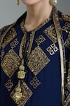 Nakul Sen_Blue Chiffon Embroidered Sequin Tie-up Cutdana Kurta Sharara Set _Online_at_Aza_Fashions