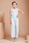 Buy Petite Pomme White Cotton Floral Block Print Jumpsuit Online at Aza Fashions Buy_Petite Pomme_White Cotton Floral Block Print Jumpsuit _Online_at_Aza_Fashions