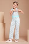 Shop Petite Pomme White Cotton Floral Block Print Jumpsuit Online at Aza Fashions Shop_Petite Pomme_White Cotton Floral Block Print Jumpsuit _Online_at_Aza_Fashions