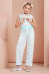 Petite Pomme White Cotton Floral Block Print Jumpsuit at Aza Fashions Petite Pomme_White Cotton Floral Block Print Jumpsuit _at_Aza_Fashions