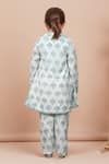 Shop Petite Pomme White Cotton Embroidery Floral Block Print Kurta Set With Crop Jacket at Aza Fashions Shop_Petite Pomme_White Cotton Embroidery Floral Block Print Kurta Set With Crop Jacket _at_Aza_Fashions
