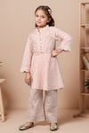 Buy_Samyukta Singhania_White Cotton Gota Patti Floral Print Peplum Kurta Set _at_Aza_Fashions