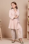 Buy_Samyukta Singhania_White Cotton Gota Patti Floral Print Peplum Kurta Set _Online_at_Aza_Fashions