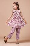 Buy Petite Pomme Purple Cotton Pearls, Gota Patti Floral Print Peplum Kurta Set at Aza Fashions Buy_Petite Pomme_Purple Cotton Pearls, Gota Patti Floral Print Peplum Kurta Set _at_Aza_Fashions