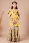 Buy Petite Pomme Yellow Cotton Lace Floral Print One Shoulder Kurta Set at Aza Fashions Buy_Petite Pomme_Yellow Cotton Lace Floral Print One Shoulder Kurta Set _at_Aza_Fashions