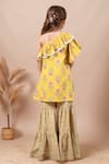 Shop Petite Pomme Yellow Cotton Lace Floral Print One Shoulder Kurta Set at Aza Fashions Shop_Petite Pomme_Yellow Cotton Lace Floral Print One Shoulder Kurta Set _at_Aza_Fashions