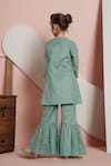 Shop Petite Pomme Green Cotton Embroidery Floral Print A-line Kurta And Sharara Set at Aza Fashions Shop_Petite Pomme_Green Cotton Embroidery Floral Print A-line Kurta And Sharara Set _at_Aza_Fashions
