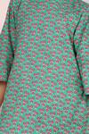 Petite Pomme Green Cotton Embroidery Floral Print A-line Kurta And Sharara Set Online at Aza Fashions Petite Pomme_Green Cotton Embroidery Floral Print A-line Kurta And Sharara Set _Online_at_Aza_Fashions
