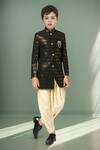 Buy_Petite Pomme_Black Polyester Sequins Embellished Sherwani And Salwar_at_Aza_Fashions