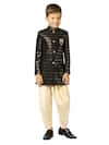 Petite Pomme_Black Polyester Sequins Embellished Sherwani And Salwar_Online_at_Aza_Fashions