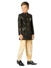 Shop_Petite Pomme_Black Polyester Sequins Embellished Sherwani And Salwar_Online_at_Aza_Fashions