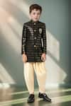 Buy_Petite Pomme_Black Polyester Sequins Embellished Sherwani And Salwar_Online