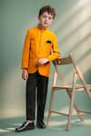 Buy Petite Pomme Yellow Polyester Ochre Jodhpuri Set With Trouser at Aza Fashions Buy_Petite Pomme_Yellow Polyester Ochre Jodhpuri Set With Trouser_at_Aza_Fashions