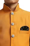 Petite Pomme Yellow Polyester Ochre Jodhpuri Set With Trouser Online at Aza Fashions Petite Pomme_Yellow Polyester Ochre Jodhpuri Set With Trouser_Online_at_Aza_Fashions