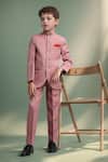 Buy_Petite Pomme_Pink Polyester Solid Jodhpuri Set With Trouser_at_Aza_Fashions