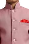 Petite Pomme_Pink Polyester Solid Jodhpuri Set With Trouser_Online_at_Aza_Fashions