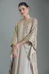 Shop_Nakul Sen_Grey Chiffon Embroidered Sequin Kaftan Round Palazzo Set _Online_at_Aza_Fashions