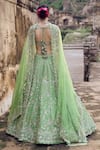 Shop_Anushree Reddy_Green Blouse And Lehenga Organza Embroidery Sequins Naina Floral Bridal Set _at_Aza_Fashions