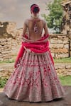 Shop_Anushree Reddy_Red Blouse And Lehenga Raw Silk Embroidery Zari Square Anita Bridal Set _at_Aza_Fashions