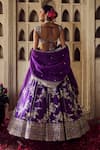 Anushree Reddy_Purple Blouse And Lehenga Raw Silk Embroidery Zari Renuka Kalidar Bridal Set _Online_at_Aza_Fashions