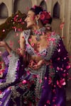 Shop_Anushree Reddy_Purple Blouse And Lehenga Raw Silk Embroidery Zari Renuka Kalidar Bridal Set 