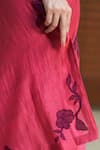 Shop_Vaayu_Pink Muslin Cotton Embellishment Floral High Applique Work Saree With Blouse _Online_at_Aza_Fashions