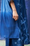 Buy_Vaayu_Blue Muslin Cotton Floral Round Applique Work Kurta Set 