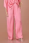 Buy_DILNAZ_Pink Blended Satin V Neck Plain Jumpsuit With Kaftan _Online_at_Aza_Fashions