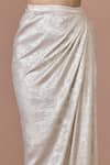 Buy_DILNAZ_Gold Blended Satin Foil Textured Metallic Shimmer Draped Skirt _Online_at_Aza_Fashions