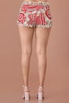 Buy_DILNAZ_Red Power Net Embellished Bead Star Sequin Shorts _Online_at_Aza_Fashions