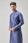 Buy_Arihant Rai Sinha_Blue Silk, Cotton Pintux Kurta Set _Online_at_Aza_Fashions