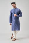 Buy_Arihant Rai Sinha_Blue Silk, Cotton Pintux Kurta Set 