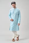 Buy Arihant Rai Sinha Blue Polyester, Chanderi Embroidery Floral Thread Kurta Set Online at Aza Fashions Buy_Arihant Rai Sinha_Blue Polyester, Chanderi Embroidery Floral Thread Kurta Set _Online_at_Aza_Fashions