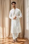 Buy Arihant Rai Sinha Cream Polyester, Chanderi Silk Embroidery Kurta Set at Aza Fashions Buy_Arihant Rai Sinha_Cream Polyester, Chanderi Silk Embroidery Kurta Set _at_Aza_Fashions