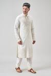 Shop Arihant Rai Sinha Cream Polyester, Chanderi Silk Embroidery Kurta Set Online at Aza Fashions Shop_Arihant Rai Sinha_Cream Polyester, Chanderi Silk Embroidery Kurta Set _Online_at_Aza_Fashions