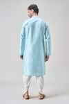 Shop_Arihant Rai Sinha_Blue Silk, Silk, Embroidery Firoji Mirror Kurta Set _at_Aza_Fashions