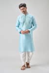 Buy_Arihant Rai Sinha_Blue Silk, Silk, Embroidery Firoji Mirror Kurta Set 