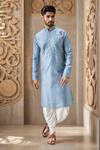 Buy_Arihant Rai Sinha_Blue Polyester Mirrors, Embroidery Kurta Set _at_Aza_Fashions