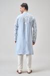 Shop_Arihant Rai Sinha_Gray Polyester, Silk Embroidery Floral Aari Kurta Set _at_Aza_Fashions