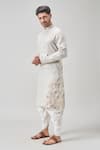 Buy_Arihant Rai Sinha_Gray Linen, Cotton Embroidery Floral Applique Kurta And Patiala Set 