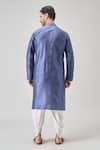 Shop_Arihant Rai Sinha_Blue Silk, Cotton Embroidery Pintucked Kurta Set _at_Aza_Fashions