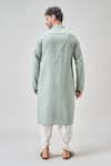 Shop_Arihant Rai Sinha_Green Linen, Cotton Mirrors, Embroidery Floral Kurta And Patiala Set _at_Aza_Fashions