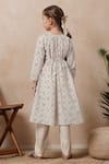 Shop_Petite Pomme_Off White Cotton Printed Kurta And Trouser Set_at_Aza_Fashions