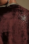 Buy_Weaver Story_Brown Sequins, Embroidery Floral Hand Dushala _Online_at_Aza_Fashions